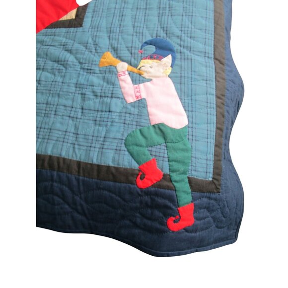 Log Cabin Christmas Tree Quilt Applique Ornaments Elves Queen Vintage 1994 GUC - Picture 12 of 16